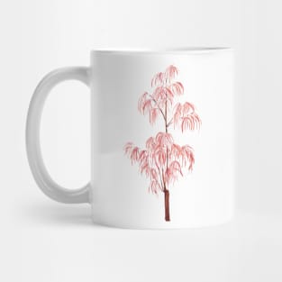 zen red lace  leaf  watercolor arts Mug